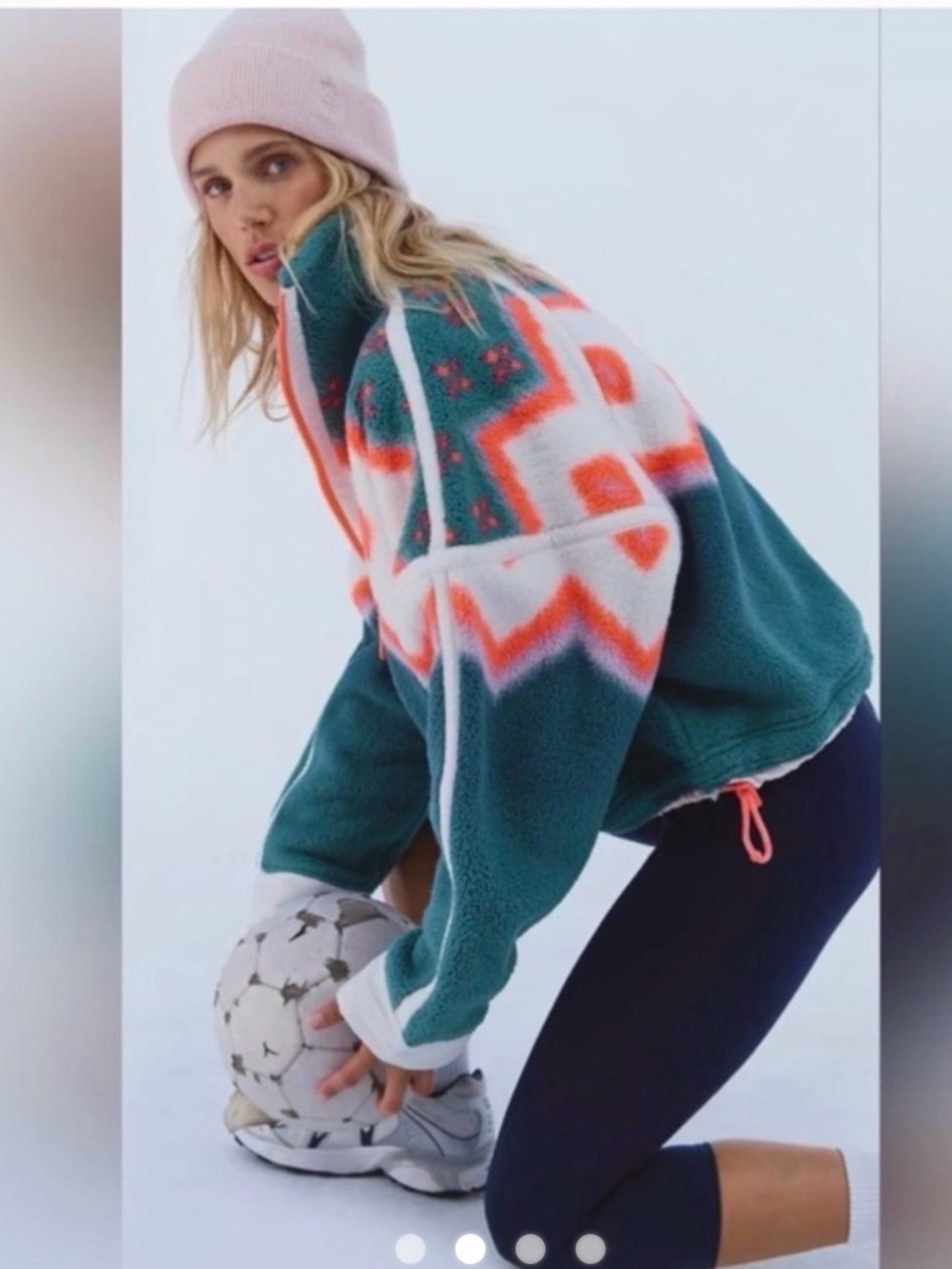 NWT Free People FP Movement Printed Mountain High Half-Zip Fleece